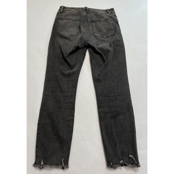 Good American Good Legs Crop Distressed Jeans in Black - Picture 3 of 4